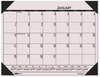 A Picture of product HOD-12441 House of Doolittle™ EcoTones® 100% Recycled Monthly Desk Pad Calendar 22 x 17, Moonlight Cream Sheets, Brown Corners, 12-Month (Jan to Dec): 2024