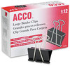 A Picture of product ACC-72100 ACCO Binder Clips Large, Black/Silver, Dozen