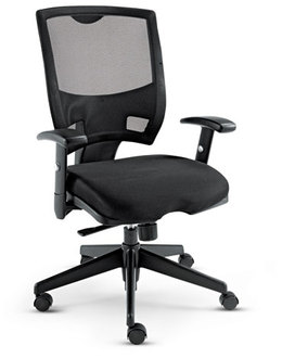 Alera® Epoch Series Fabric Mesh Multifunction Chair Supports Up to 275 lb, 17.63" 22.44" Seat Height, Black