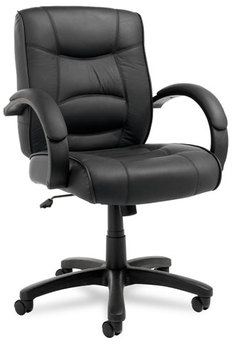 Alera® Strada Leather Mid-Back Swivel/Tilt Chair,