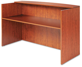 Alera® Valencia™ Series Reception Desk with Transaction Counter 71" x 35.5" 29.5" to 42.5", Medium Cherry