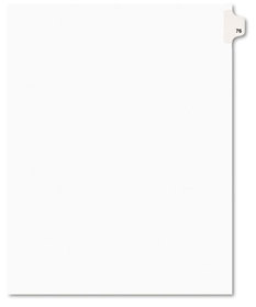 Avery® Preprinted Legal Exhibit Index Tab Dividers with Black and White Tabs,  Title: 76, Letter, White, 25/Pack