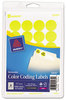 A Picture of product AVE-05463 Avery® Printable Self-Adhesive Removable Color-Coding Labels 0.75" dia, Green, 24/Sheet, 42 Sheets/Pack, (5463)