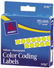 A Picture of product AVE-05792 Avery® Handwrite-Only Permanent Self-Adhesive Round Color-Coding Labels in Dispensers 0.25" dia, Yellow, 450/Roll, (5792)