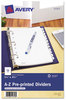 A Picture of product AVE-11313 Avery® Preprinted Tab 5.5" x 8.5" Dividers 12-Tab, A to Z, 8.5 5.5, White, 1 Set