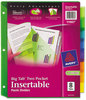 A Picture of product AVE-11907 Avery® Insertable Big Tab™ Plastic Pocket Dividers 2-Pocket 8-Tab, 11.13 x 9.25, Assorted, 1 Set