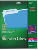 A Picture of product AVE-5029 Avery® Clear Permanent File Folder Labels with Sure Feed® Technology 0.66 x 3.44, 30/Sheet, 15 Sheets/Pack