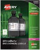 A Picture of product AVE-60505 Avery® UltraDuty® GHS Chemical Waterproof & UV Resistant Labels and 2 x 4, White, 10/Sheet, 50 Sheets/Box