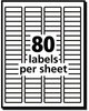 A Picture of product AVE-8167 Avery® Easy Peel® White Address Labels with Sure Feed® Technology w/ Inkjet Printers, 0.5 x 1.75, 80/Sheet, 25 Sheets/Pack