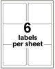 A Picture of product AVE-95905 Avery® Shipping Labels with TrueBlock® Technology w/ Inkjet/Laser Printers, 3.33 x 4, White, 6/Sheet, 500 Sheets/Box