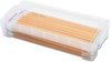 A Picture of product AVT-40309 Advantus® Super Stacker Pencil Box,  Clear, 8 1/4 x 3 3/4 x 1 1/2