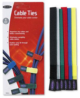 Belkin® Multicolored Cable Ties,  6/Pack