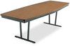 A Picture of product BRK-ECT368WA Barricks Economy Conference Folding Table,  Boat, 96w x 36d x 30h, Walnut/Black