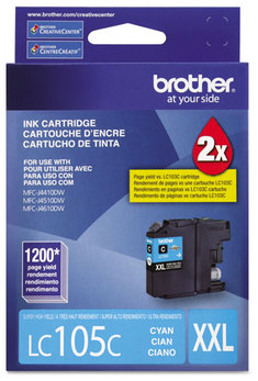 Brother LC103BK-LC107BK Ink LC105C Innobella Super High-Yield 1,200 Page-Yield, Cyan