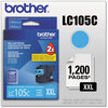 A Picture of product BRT-LC105C Brother LC103BK-LC107BK Ink LC105C Innobella Super High-Yield 1,200 Page-Yield, Cyan