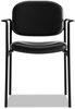 A Picture of product BSX-VL616SB11 HON® VL616 Stacking Guest Chair with Arms Bonded Leather Upholstery, 23.25" x 21" 32.75", Black Seat, Back, Base