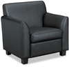 A Picture of product BSX-VL871SB11 HON® Circulate™ Reception Seating Club Chair Bonded Leather Upholstery, 33" x 28.75" 32", Black Seat, Back, Base