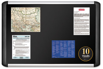 MasterVision® Soft-touch Bulletin Board,  24 x 36, Silver/Black