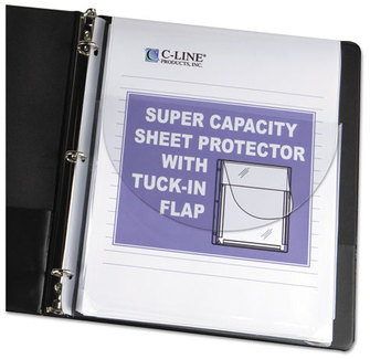 C-Line® Super Capacity Sheet Protector with Tuck-In Flap,  200", Letter Size, 10/Pack