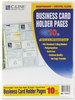 A Picture of product CLI-61217 C-Line® Business Card Holders,  Holds 20 Cards, 8 1/8 x 11 1/4, Clear, 10/Pack