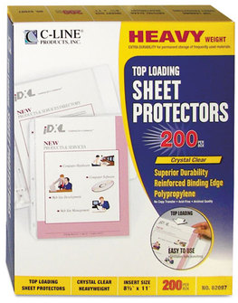 C-Line® Polypropylene Sheet Protector,  Clear, 2", 11 x 8 1/2, 200/BX