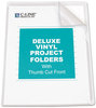 A Picture of product CLI-62138 C-Line® Deluxe Vinyl Project Folders,  Jacket, Letter, Vinyl, Clear, 50/Box