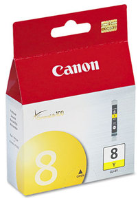Canon® CLI8 4-Color Multipack, CLI8BK, CLI8C, CLI8G, CLI8M, CLI8R, CLI8Y Ink Tank,  Yellow
