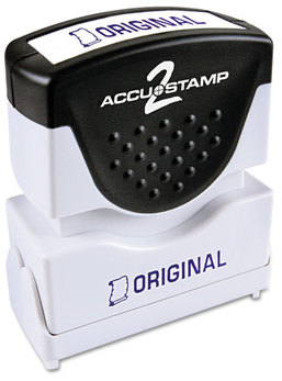 ACCUSTAMP2® Pre-Inked Shutter Stamp with Microban®,  Blue, ORIGINAL, 1 5/8 x 1/2