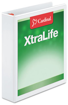 Cardinal® XtraLife® ClearVue™ Non-Stick Locking Slant-D® Ring Binder,  1.5" Cap, 11 x 8 1/2, White