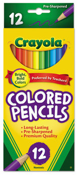 Crayola® Colored Pencil Set,  3.3 mm, Assorted Colors, 12/Set