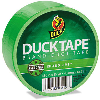 Duck® Colored Duct Tape,  9 mil, 1.88" x 15 yds, 3" Core, Neon Green