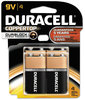 A Picture of product DUR-MN16RT4Z Duracell® CopperTop® Alkaline Batteries with Duralock Power Preserve™ Technology,  9V, 4/Pk