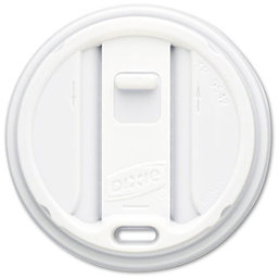 Dixie® Smart Top® Reclosable Lids for Hot Cups,  White, 100 Lids/Pack, 10 Packs/Carton
