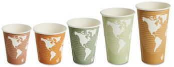 Eco-Products® World Art™ Hot Cups,  8 oz, Plum, 50/Pack, 10 Pack/Carton