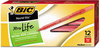 A Picture of product BIC-GSM11RD BIC® Round Stic™ Xtra Precision & Xtra Life Ballpoint Pen,  Red Ink, 1mm, Medium, Dozen