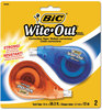 A Picture of product BIC-WOTAPP21 BIC® Wite-Out® Brand EZ Correct® Correction Tape,  Non-Refillable, 1/6" x 472", 2/Pack