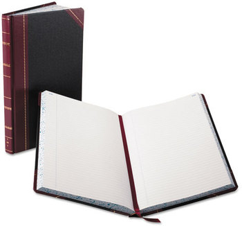 Boorum & Pease® Record and Account Book with Black and Red Cover,  Black/Red Cover, 300 Pages, 14 1/8 x 8 5/8