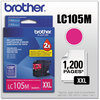 A Picture of product BRT-LC105M Brother LC103BK-LC107BK Ink LC105M Innobella Super High-Yield 1,200 Page-Yield, Magenta