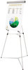 A Picture of product BVC-FLX05102MV MasterVision®  Telescoping Tripod Display Easel,  Adjusts 38" to 69" High, Metal, Silver