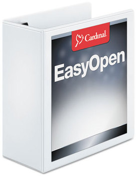 Cardinal® Premier Easy Open® ClearVue™ Locking Slant-D® Ring Binder,  4" Cap, 11 x 8 1/2, White
