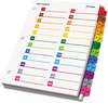 A Picture of product CRD-60990 Cardinal® OneStep® Printable Table of Contents and Dividers - Double Column,  52-Tab, 11 x 8 1/2, Multicolor