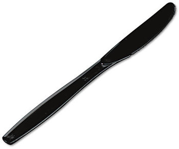 Dixie® Plastic Cutlery,  Heavyweight Knives, Black, 1000/Carton