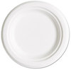 A Picture of product ECO-EPP016 Renewable Molded Fiber Plates, 6" dia, Natural White, 1,000/Carton