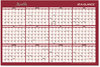 A Picture of product AAG-A152 AT-A-GLANCE® Reversible Horizontal Erasable Wall Planner 48 x 32, Assorted Sheet Colors, 12-Month (Jan to Dec): 2024