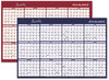 A Picture of product AAG-A152 AT-A-GLANCE® Reversible Horizontal Erasable Wall Planner 48 x 32, Assorted Sheet Colors, 12-Month (Jan to Dec): 2025