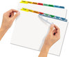 A Picture of product AVE-11407 Avery® Print & Apply Index Maker® Clear Label Dividers with Easy Printable Strip and Color Tabs 8-Tab, 11 x 8.5, White, Traditional 1 Set