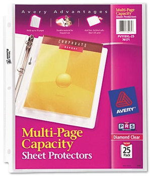 Avery® Multi-Page Capacity Heavyweight Diamond Clear Sheet Protector Top-Load Protectors, Heavy Gauge, Letter, 25/Pack
