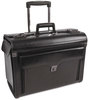 A Picture of product BND-546110BLK Bond Street, Ltd. Computer/Catalog Case on Wheels,  Leather, 19 x 9 x 15-1/2, Black