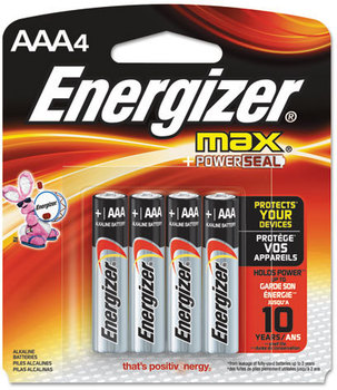 Energizer® MAX® Alkaline Batteries,  AAA, 4 Batteries/Pack