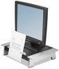 A Picture of product FEL-8036601 Fellowes® Office Suites™ Monitor Riser Plus 19.88" x 14.06" 4" to 6.5", Black/Silver, Supports 80 lbs